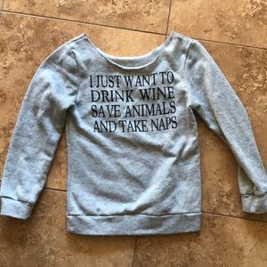 Save animals drink wine sweater